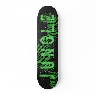 Black and Green Jungle Design. Jagged Edge. Custom skateboard