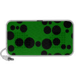 Black and Green Polka Dot Pattern iPhone Speaker