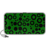Black and Green Polka Dot Pattern iPhone Speakers