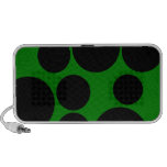 Black and Green Polka Dot Pattern Notebook Speakers