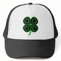 Black and green shamrock -1- hats