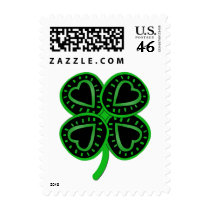 Black and green shamrock -1- postage