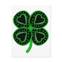 Black and green shamrock -1- postcards