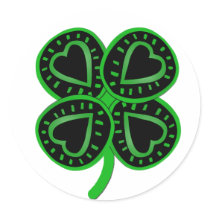 Black and green shamrock -1- stickers