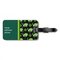 Black and Green Shamrock Cat Bag Tags