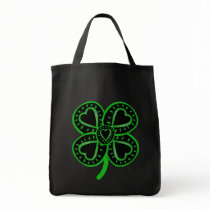 Black and green shamrock with heart bags