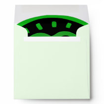 Black and green shamrock with heart envelopes