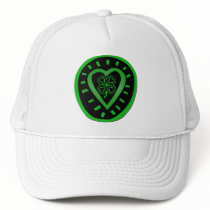 Black and green shamrock with heart hats
