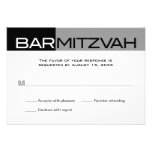 Black and Grey Block Bar Mitzvah Reply RSVP Custom Announcements