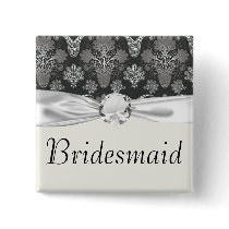 black and grey silver damask pins