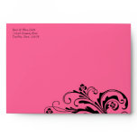 Black and Hot Pink Floral Chic Envelopes