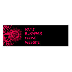 Black and Hot Pink Fuchsia Lace Snowflake Design Business Card Template