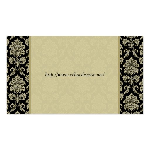 Black and Ivory Damask Reception Table Card Business Card Templates (back side)