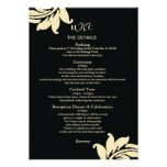 Black and Ivory Damask Wedding Enclosure Card Custom Invite