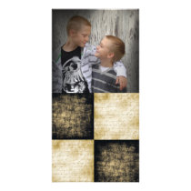 Black and Khaki grunge photo card photo cards