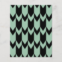 Black and Light Sage Green Chevron Pattern. Full Color Flyer