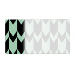 Black and Light Sage Green Chevron Pattern. labels