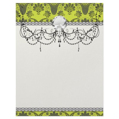 black and lime green damask.ai personalized letterhead by dooni_damask