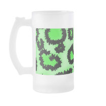 Black and Lime Green Leopard Print Pattern. Coffee Mug