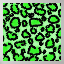 Black and Lime Green Leopard Print Pattern.