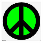 Black and Lime Green Peace Sign Wall Decal