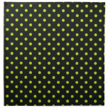 Black and Lime Green Polka Dot Cloth Napkins