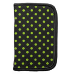 Black and Lime Green Polka Dot Folio Planner