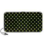 Black and Lime Green Polka Dot Notebook Speakers