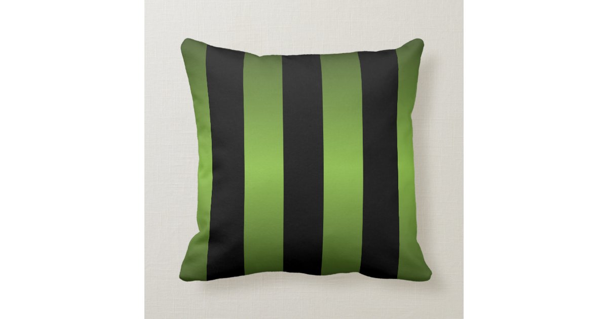 Black and Lime Green Stripes Throw Pillow Zazzle