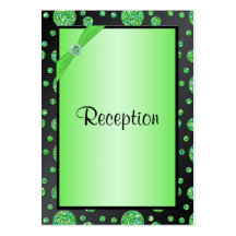 Black and Lime Polka Dots Enclosure Card Business Card Templates