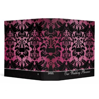 Black and Magentia Damask Love Bird Binder binder