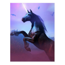 unicorn, unicorns, majestic, horse, horses, fantasy, fantasies, art, magic, magical, mystical, mystic, wild, free, horn, glow, digital realism, Postcard with custom graphic design