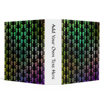 Black and Multicolor Seahorse Pattern. Binders