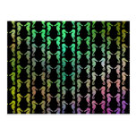 Black and Multicolor Seahorse Pattern. Post Card