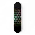 Black and Multicolor Seahorse Pattern. Skateboard Decks