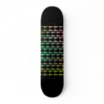 Black and Multicolor Seahorse Pattern. Skateboard Decks