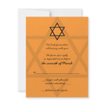 Black and Orange Bar Mitzvah Reply Card
