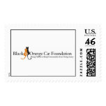 Black and Orange Cat Foundation Logo Postage