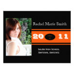 Black and Orange Class Band Graduation Custom Invites