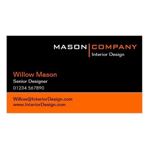 Black and Orange Corporate Business Card (front side)