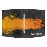 Black and Orange Grunge Binder