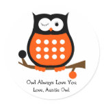 Black and Orange Owl Sticker