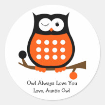 Black and Orange Owl Sticker