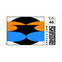 Black and Orange Pattern postage