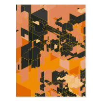 Black and Orange Shapes Postcard