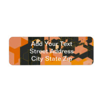 Black and Orange Shapes Return Address Labels