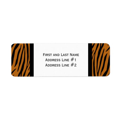 Black and Orange Tiger Stripes Address Label