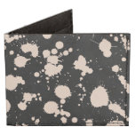 Black and Peach Splatter Paint Art Billfold Wallet