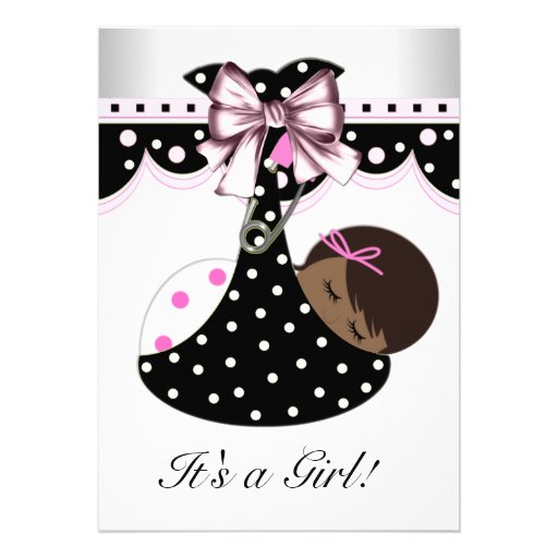 Black and Pink Baby Shower Invitations