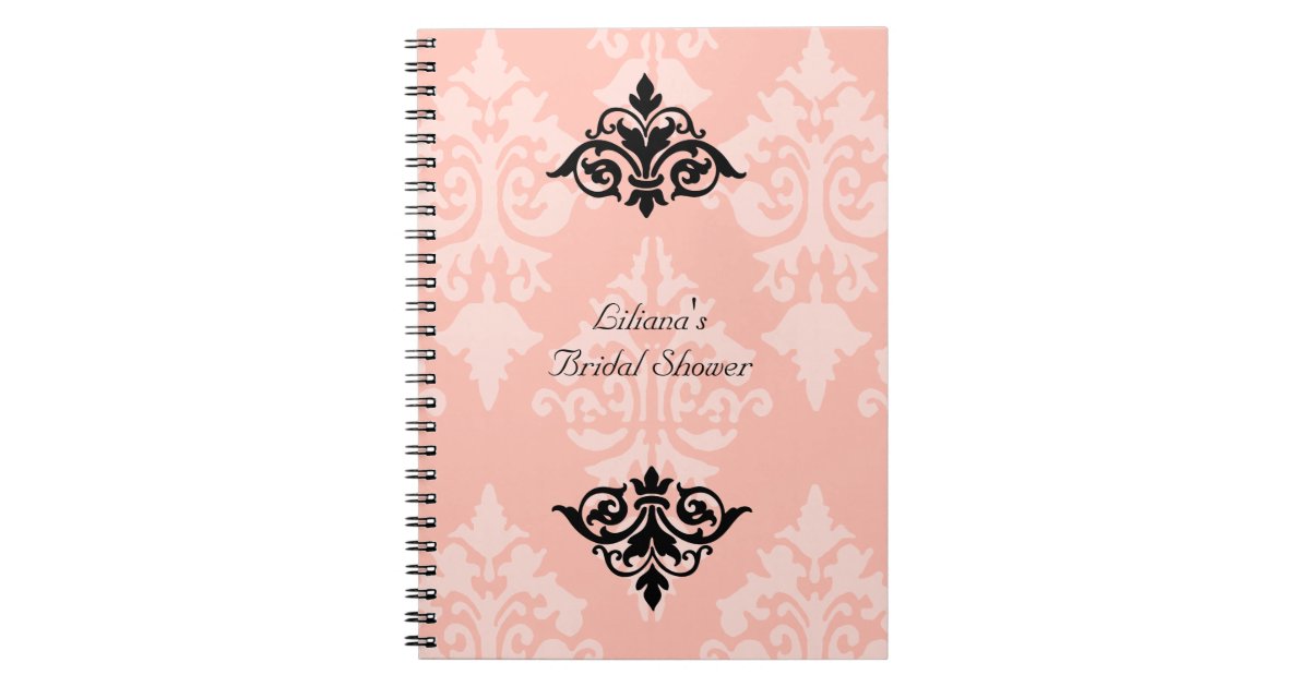 Black and Pink Bridal Shower Notebook Zazzle